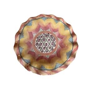 MacKenzie Childs Keukenhof, Stoke Gabriel, Aurora, 9" Ruffled Plate Set Of 3